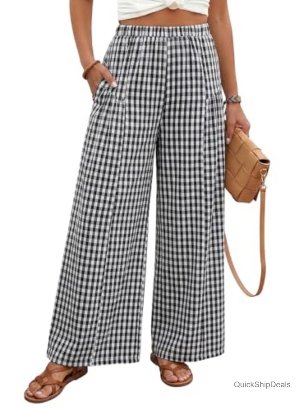 High Waisted Wide Leg Palazzo Pants with Pockets